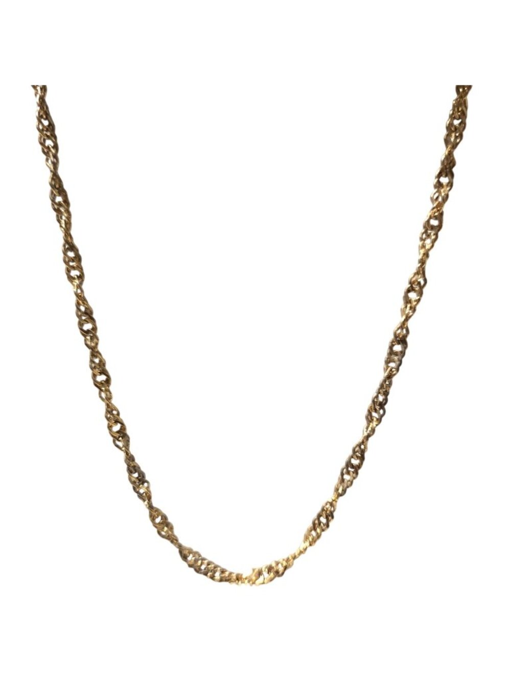 Vintage Twisted Rope Chain Necklace Gold Tone Classic Minimalist FAshion Jewelry